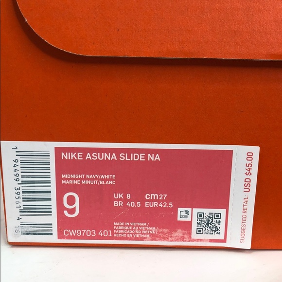 Nike Asuna Slide NA Midnight Navy CW9703-401 Men’s Slides Sandals - Size 9 - Picture 2 of 9
